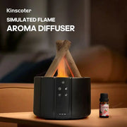 KINSCOTER Simulated Flame Aroma Diffuser Bonfire Air Humidifier Ultrasonic Cool Mist Maker Fogger LED Essential Oil Lamp Difusor