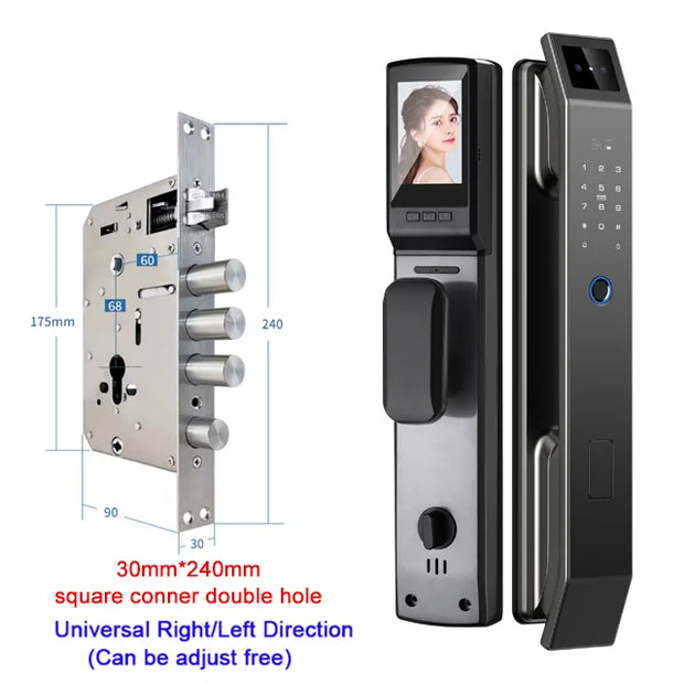 3D Face Recognition Unlock Digital Door Lock With Camera FIngerprint Password Unlock Keyless Electronic Door Lock