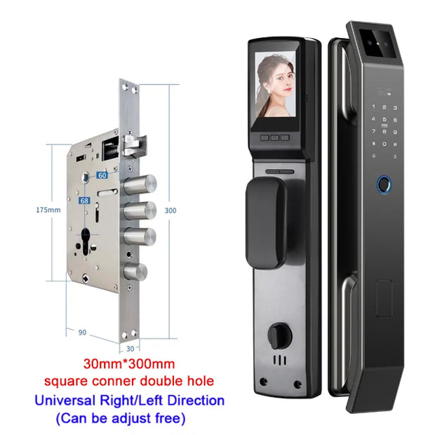 3D Face Recognition Unlock Digital Door Lock With Camera FIngerprint Password Unlock Keyless Electronic Door Lock