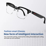 New Smart Glasses Wireless Bluetooth Sunglasses Built in Microphone Speakers Touch Voice Assistant Compatible Glass Men Women