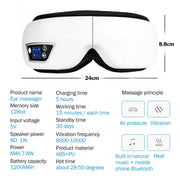 6D Smart Vibration Eye Massager Hot Airbag Compress Bluetooth Music Eye Massage Sleep Mask Eye Relax Fatigue Eye Care Instrument