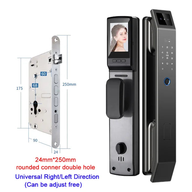 3D Face Recognition Unlock Digital Door Lock With Camera FIngerprint Password Unlock Keyless Electronic Door Lock