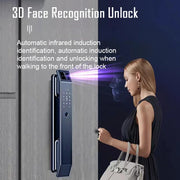 3D Face Recognition Unlock Digital Door Lock With Camera FIngerprint Password Unlock Keyless Electronic Door Lock